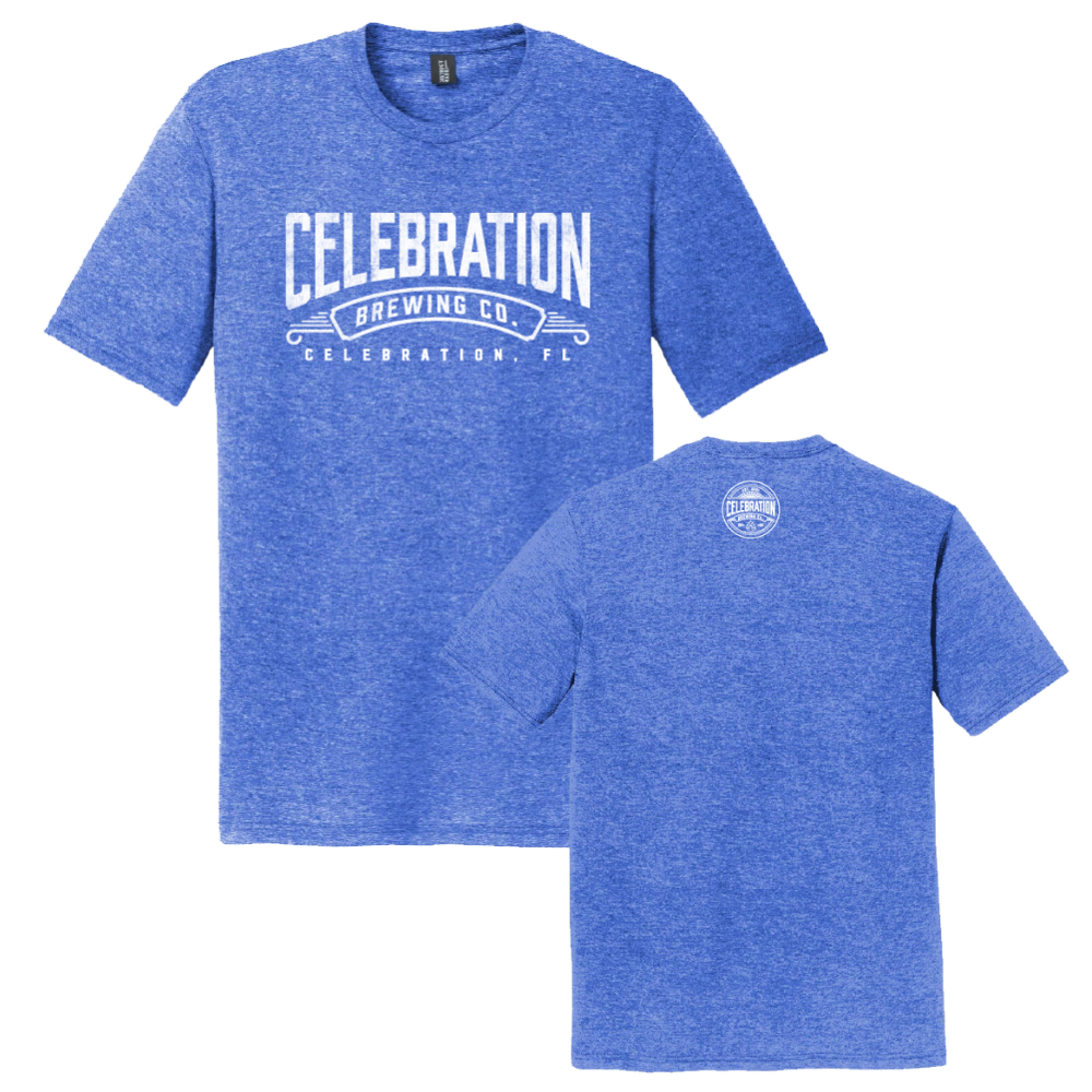 Celebration Brewing Company Wordmark T-Shirt Royal Frost Both