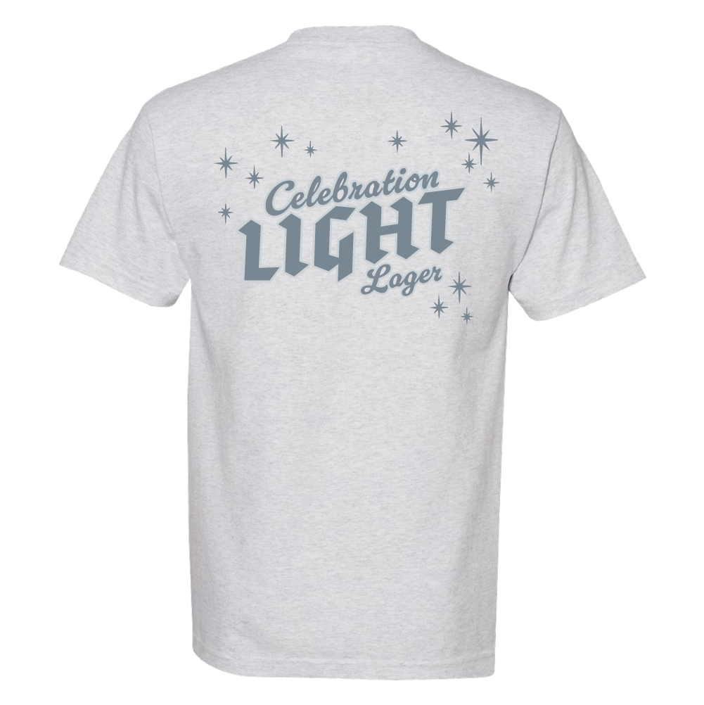 Celebration Brewing Co Celebration Light Lager T-Shirt Ash Grey Back