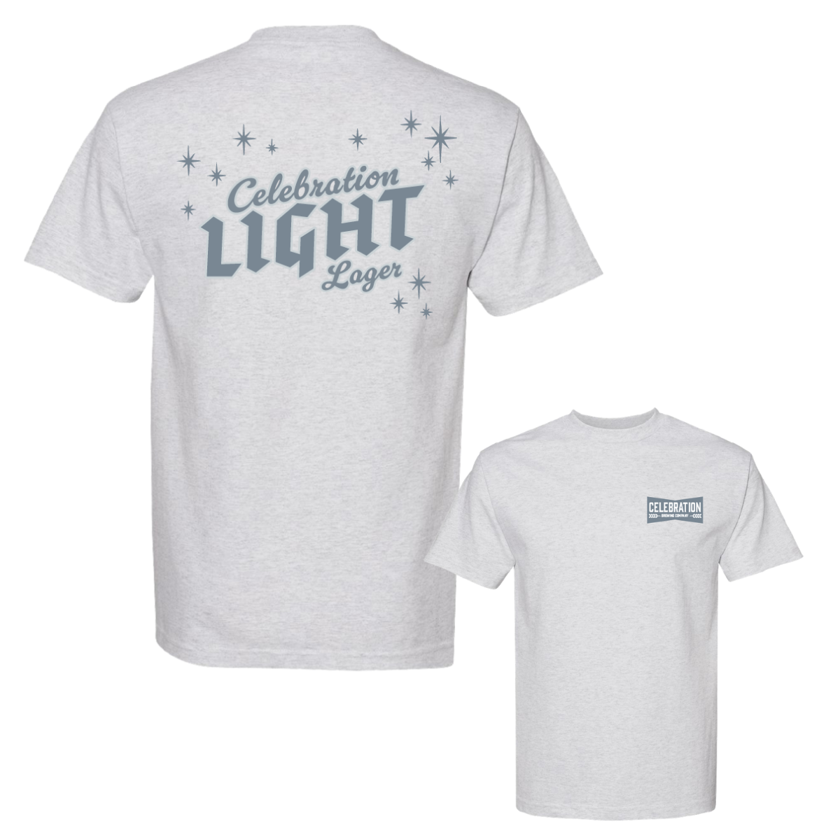 Celebration Brewing Co Celebration Light Lager T-Shirt Ash Grey Double