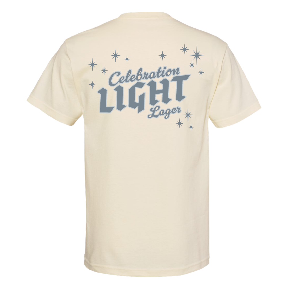 Celebration Brewing Co Celebration Light Lager T-Shirt Cream Back