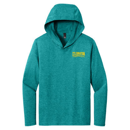 Celebration Brewing Company Greetings Hoodie Heather Teal Front