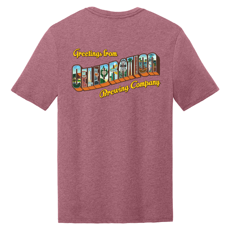 Celebration Brewing Company Greetings T-Shirt Orchid Haze Back