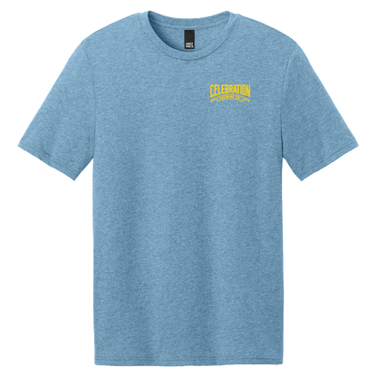 Celebration Brewing Company Greetings T-Shirt Tundra Blue Front