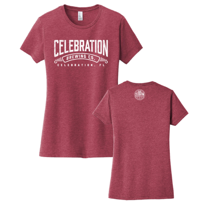 Celebration Brewing Company Womens Wordmark T-Shirt Both