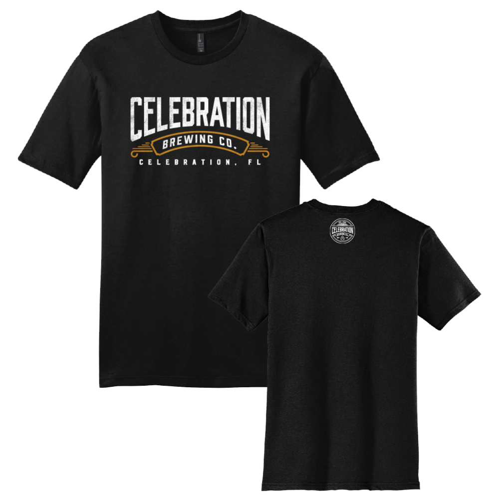 Celebration Brewing Company Wordmark T-Shirt Black Both