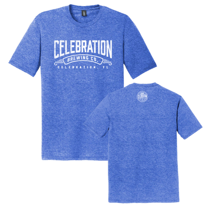 Celebration Brewing Company Wordmark T-Shirt Royal Frost Both